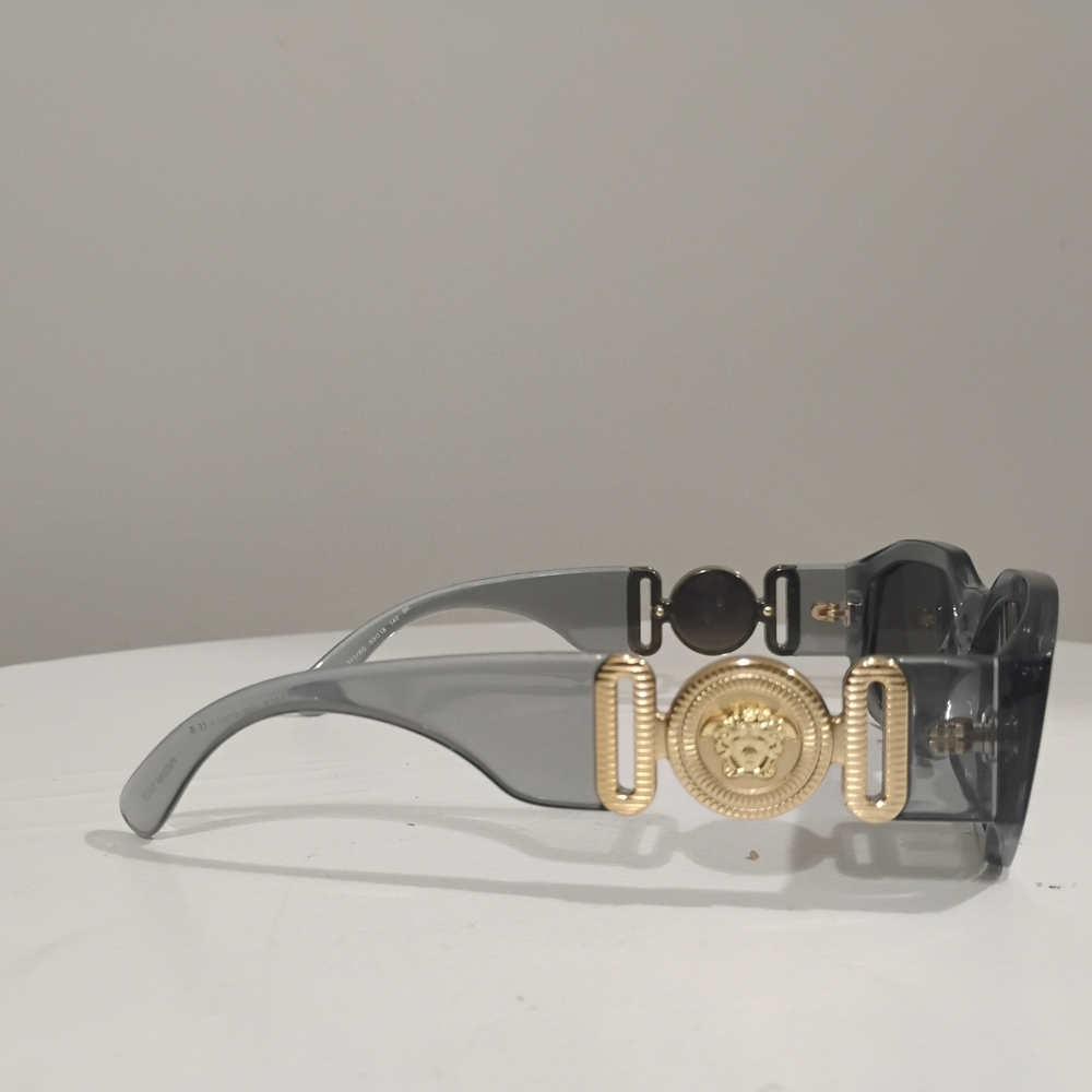 Versace Gray Sunglasses with Gold Medusa Accents - Picture 3 of 3